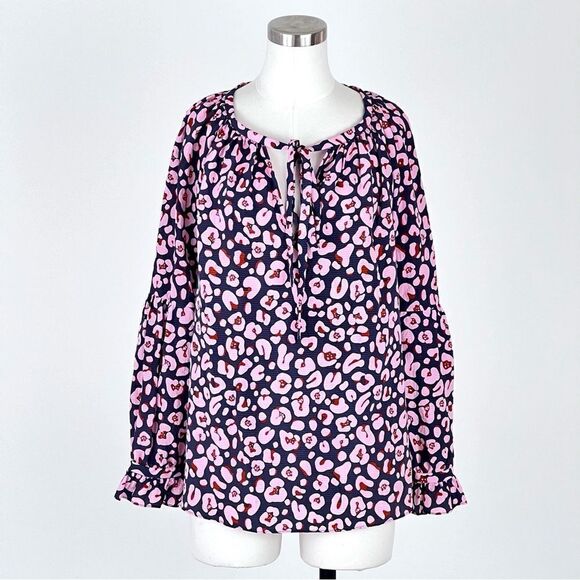 Marie Oliver silk printed long sleeves blouse size S - Picture 1 of 7